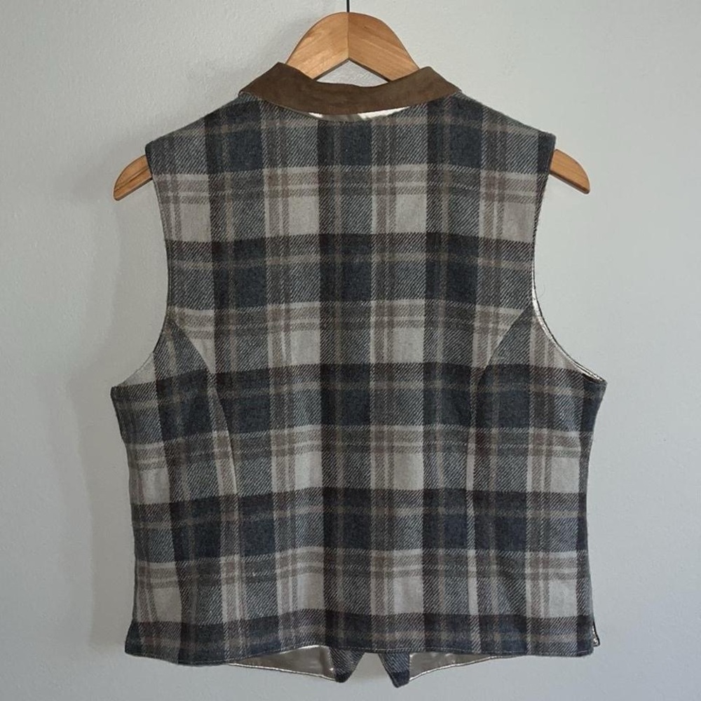 Chrysantheme Vintage Wool & Leather Vest - Picture 5 of 8
